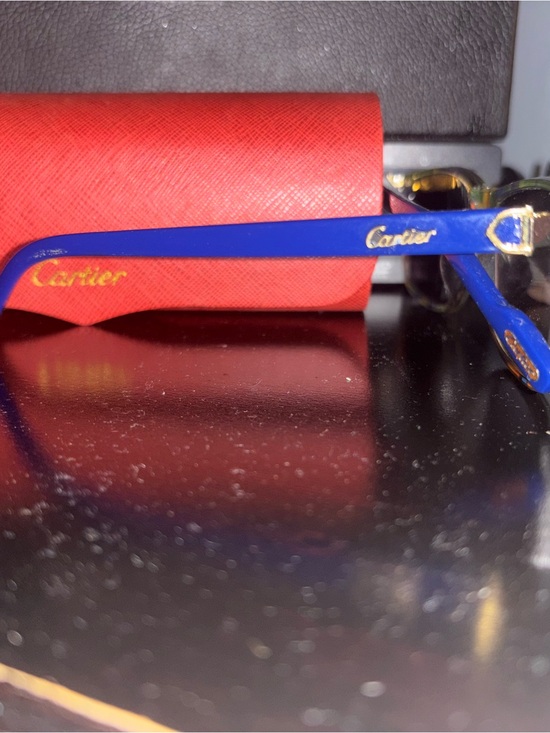None Accessories - Fashion  Blue Eyewear Temples with Gold Logo